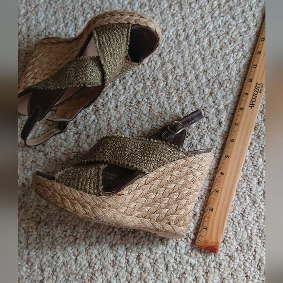 STUART WEITZMAN Olive green Toogood Raffia Espadrille Size 6.5 - Picture 14 of 16